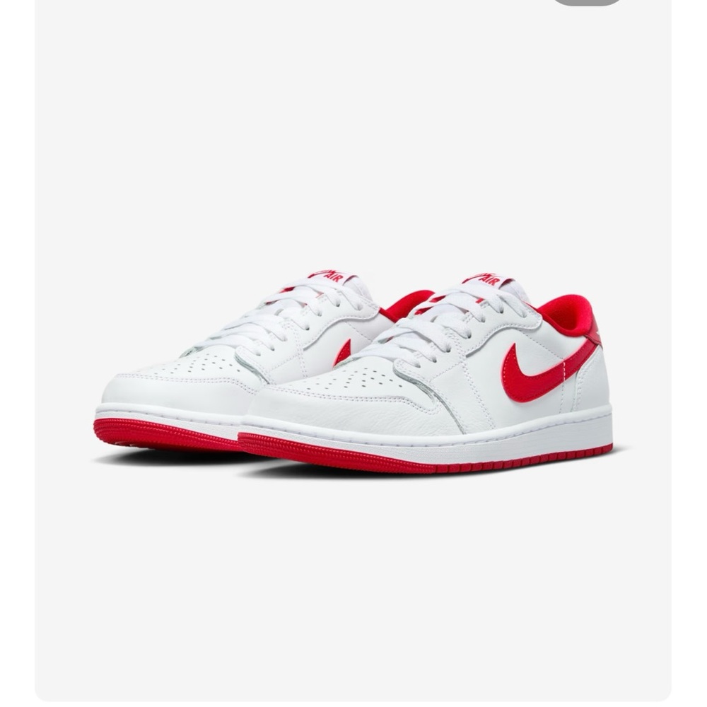 Men’s Nike Air Jordan 1 Low Retro OG White University Red size 10